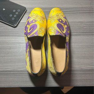 Men’s Versace Purple & Gold Barocco Goddess Slippers
